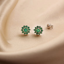 Cargar imagen en el visor de la galería, Aretes Girasol de Esmeralda