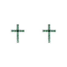 Cargar imagen en el visor de la galería, Aretes Cruz de Esmeralda