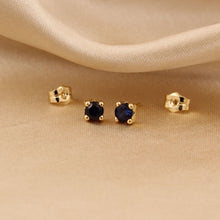 Cargar imagen en el visor de la galería, Topos zafiro redondos 4mm