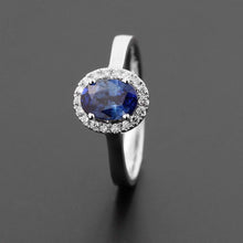 Cargar imagen en el visor de la galería, Anillo Mare con Zafiro Azul