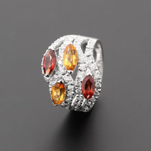 Cargar imagen en el visor de la galería, Anillo Eloise con Granate y Citrino