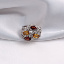 Cargar imagen en el visor de la galería, Anillo Eloise con Granate y Citrino