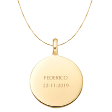 Cargar imagen en el visor de la galería, Dije, medalla personalizada en oro 18K
