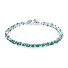 Cargar imagen en el visor de la galería, Pulsera Tennis de Esmeralda