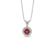 Dije Avel con Spinel Redondo Oro Blanco