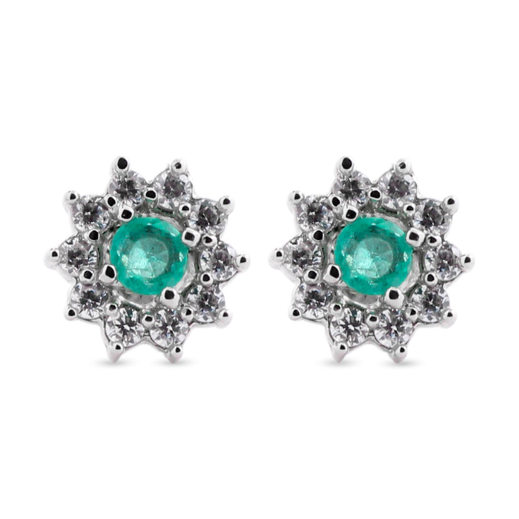 Aretes Flor Esmeralda