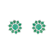Cargar imagen en el visor de la galería, Aretes Girasol de Esmeralda
