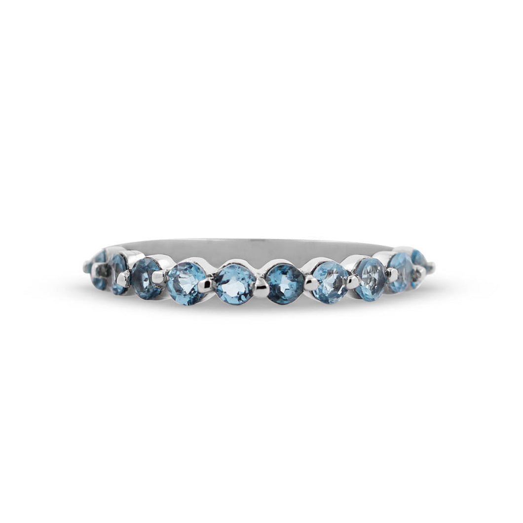 Anillo Banda de Topacio Swiss Blue