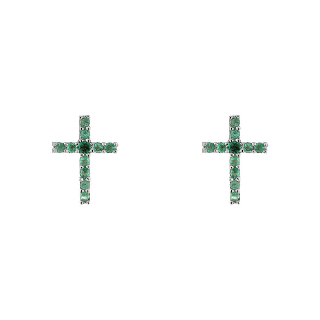 Aretes Cruz de Esmeralda