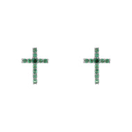 Aretes Cruz de Esmeralda