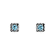 Cargar imagen en el visor de la galería, Aretes Square Topacio Swiss Blue
