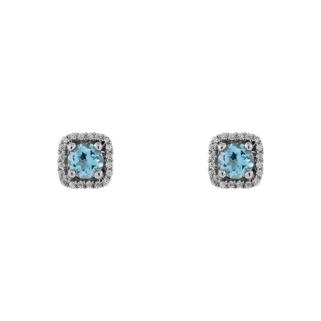 Aretes Square Topacio Swiss Blue
