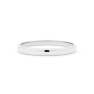 Argolla Media Caña Oro Blanco 18K – 3 mm