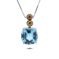 Dije Topacio Azul con Diamante