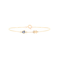 Pulsera lagrima de zafiro con letra