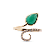 Anillo Serpiente con esmeralda cabuchón
