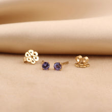 Cargar imagen en el visor de la galería, Topos Zaina 4mm Tanzanita en Oro Amarillo
