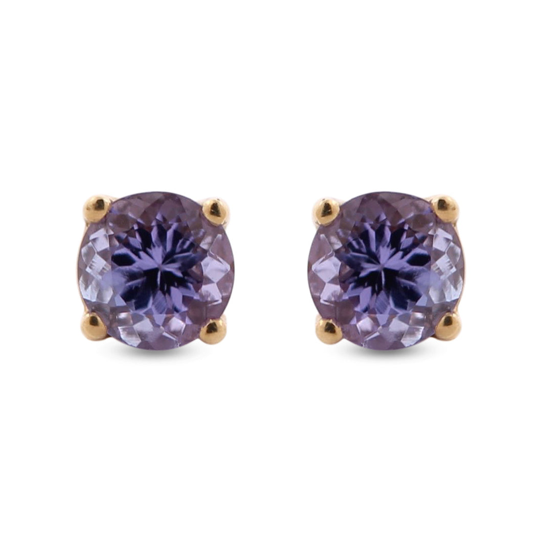 Topos Zaina 4mm Tanzanita en Oro Amarillo