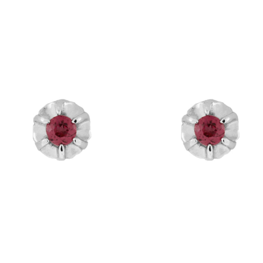 Aretes Flor de turmalina rosada