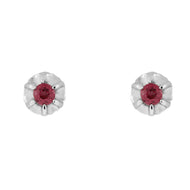 Aretes Flor de turmalina rosada