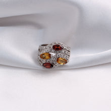 Cargar imagen en el visor de la galería, Anillo Eloise con Granate y Citrino
