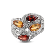Anillo Eloise con Granate y Citrino