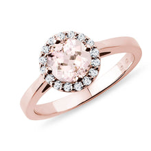 Cargar imagen en el visor de la galería, Anillo Luxury Halo Morganita Rosé
