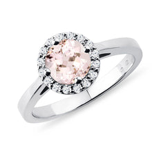 Cargar imagen en el visor de la galería, Anillo Luxury Halo Morganita Silver
