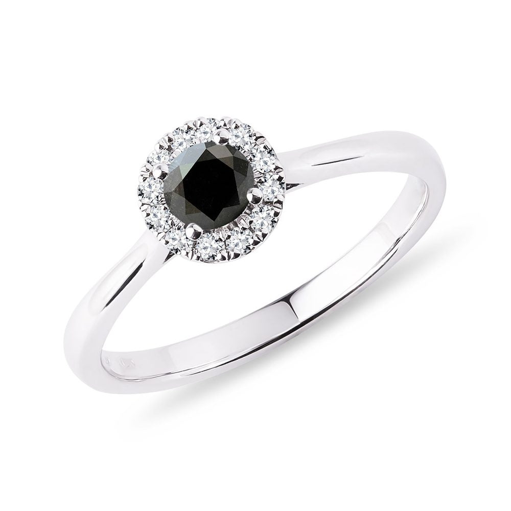 Anillo Luxury Halo Diamante Negro